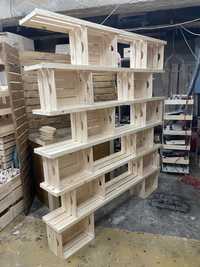 Дървен сглобяем стелаж/рафт от щайги за магазини