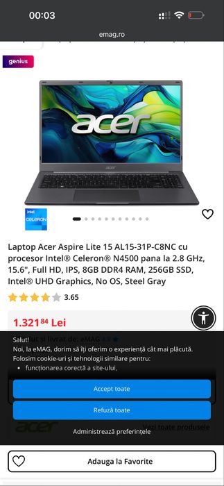 Laptop Acer Aspire Lite 15
