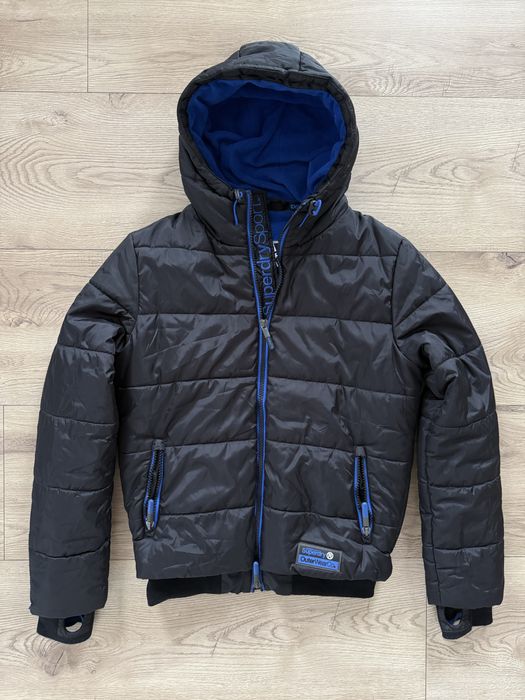 Geaca Puf SUPERDRY cu Gluga Negru Barbari | Marime M