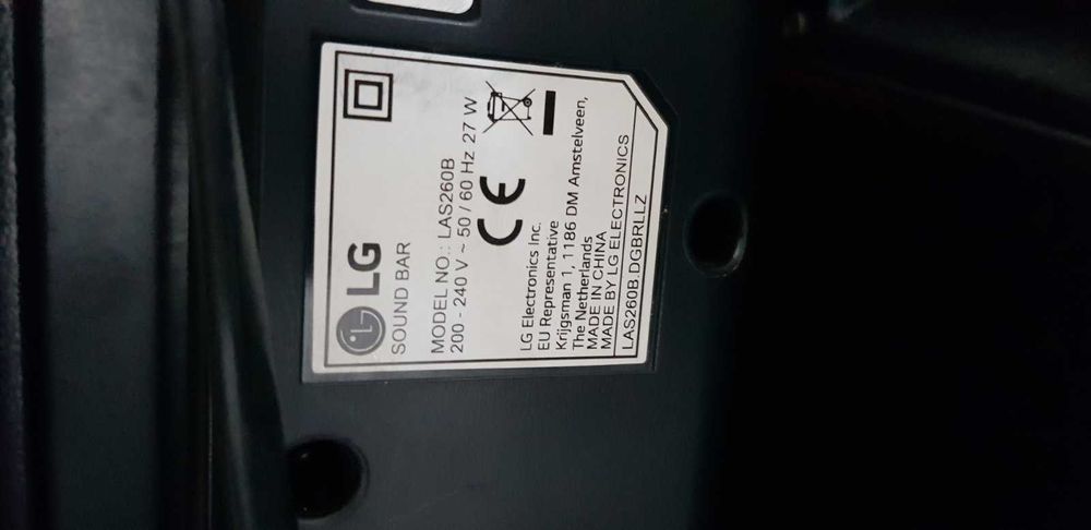 LG LAS260B 100 вата  2-канален Bluetooth саундбар без дистанционно