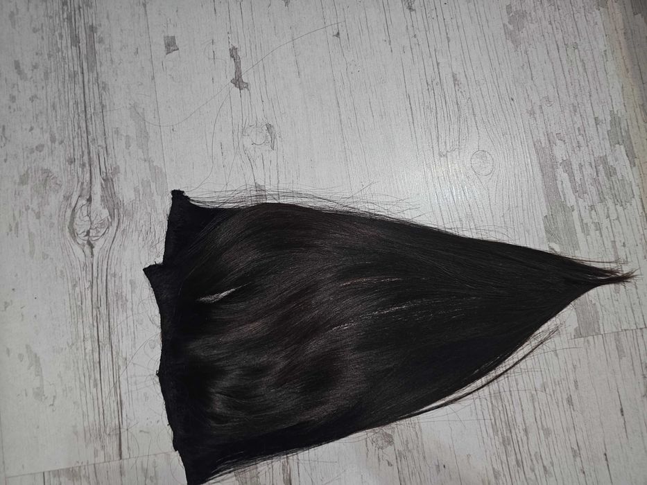 Естествена коса тъмно кестенява