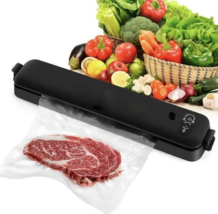 Aparat de Vidat Alimente, Automat, Negru ~ Cadou 10 pungi de vidat