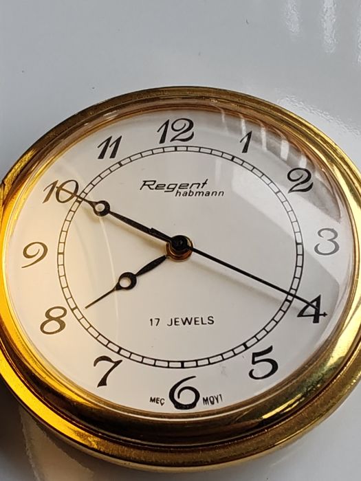 Ceas de buzunar Regent Habmann Mecanic 44,5 mm Funcționează Impecabil!