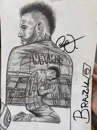 Portret cu Neymar 4K +semnatura
