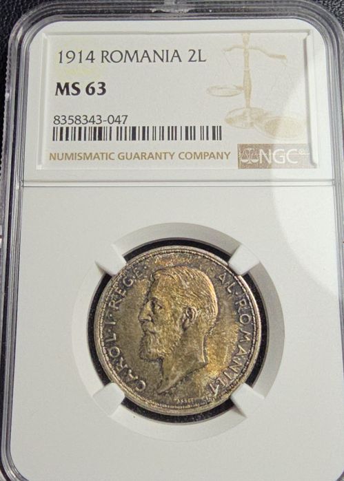 Moneda 2 lei 1914 MS63