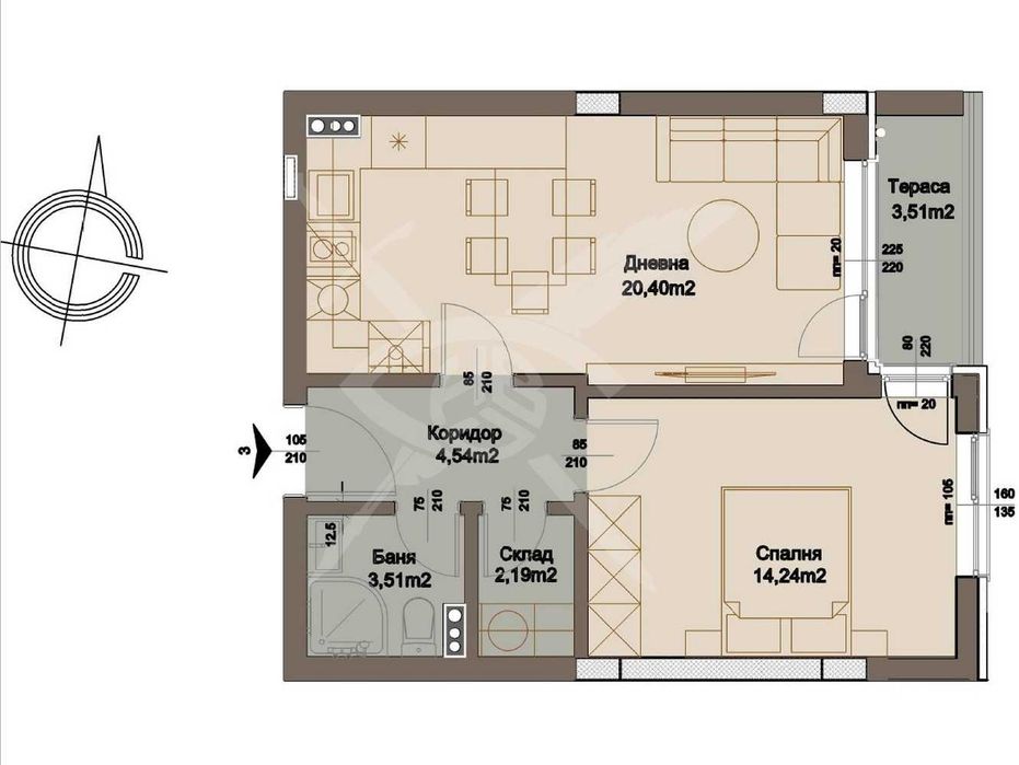 Продава се Двустаен апартамент в София, Карпузица - 50 кв.м за 1610 €/кв.м - Снимка #2