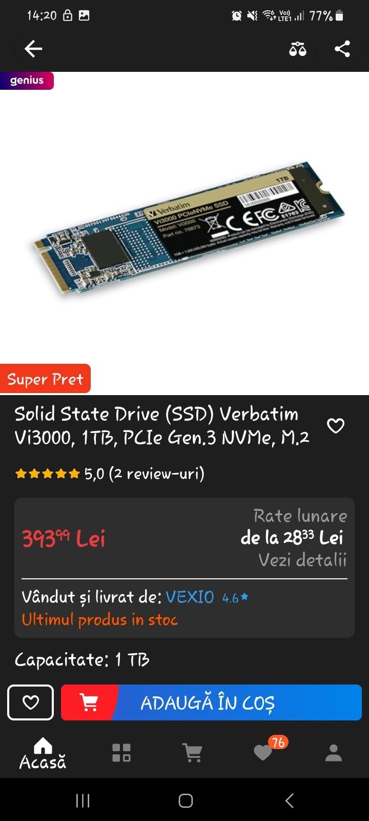 SSD 1TB Samsung NVMe M.2