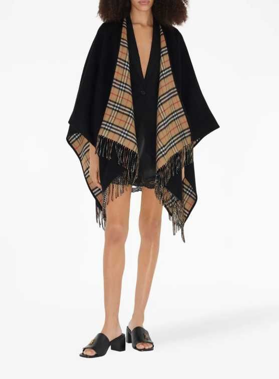 Şal BURBERRY reversible checked wool cape