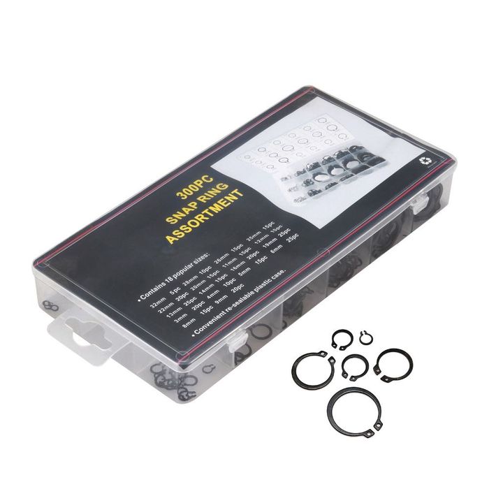 Комплект зегерки в кутия 300бр. осигурителна шайба шайби инструменти