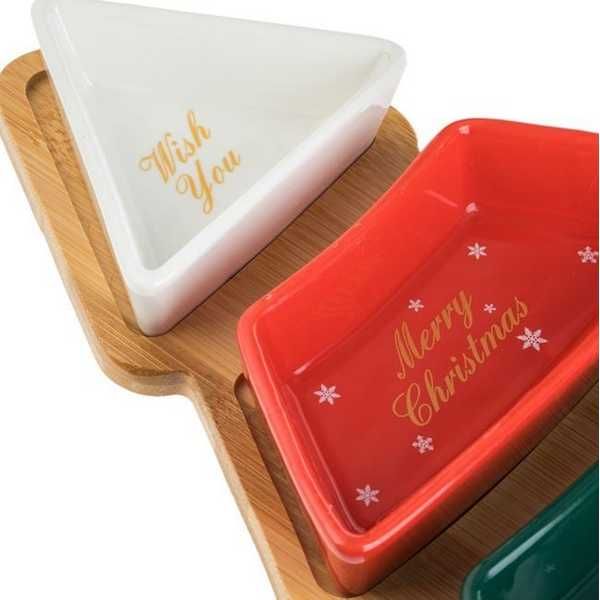 Коледни купички Mercado Trade, Бамбукова основа във формата на елха