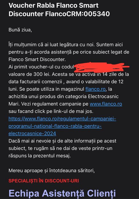 Voucher FLANCO 300 RON