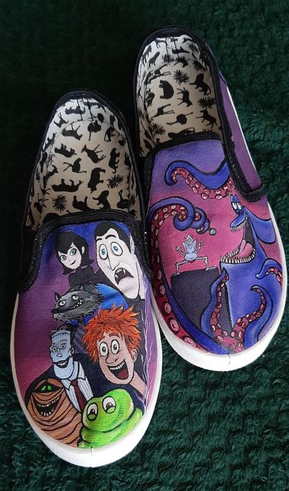 Ръчно рисувани обувки Stranger things, hotel transylvania