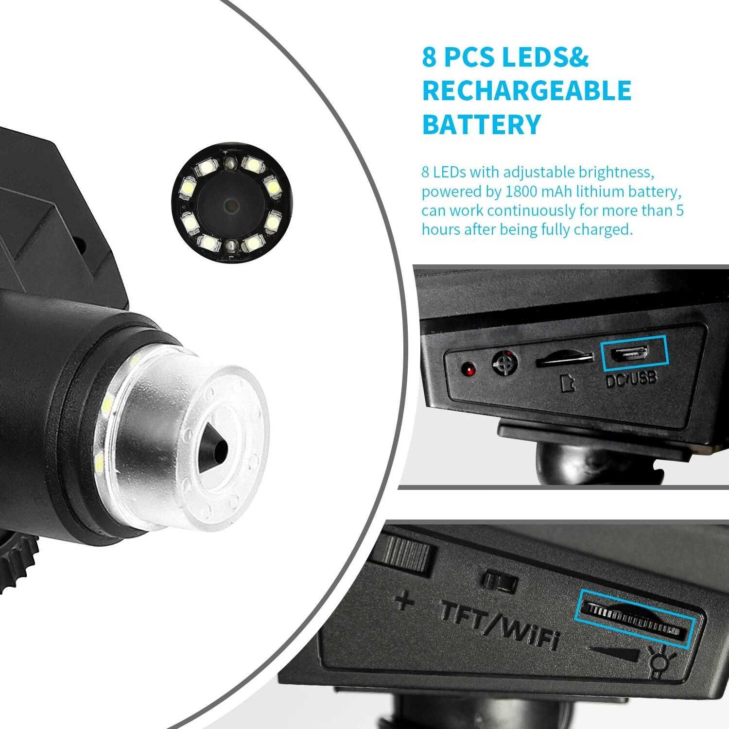 Microscop wifi ecran LCD inregistrare