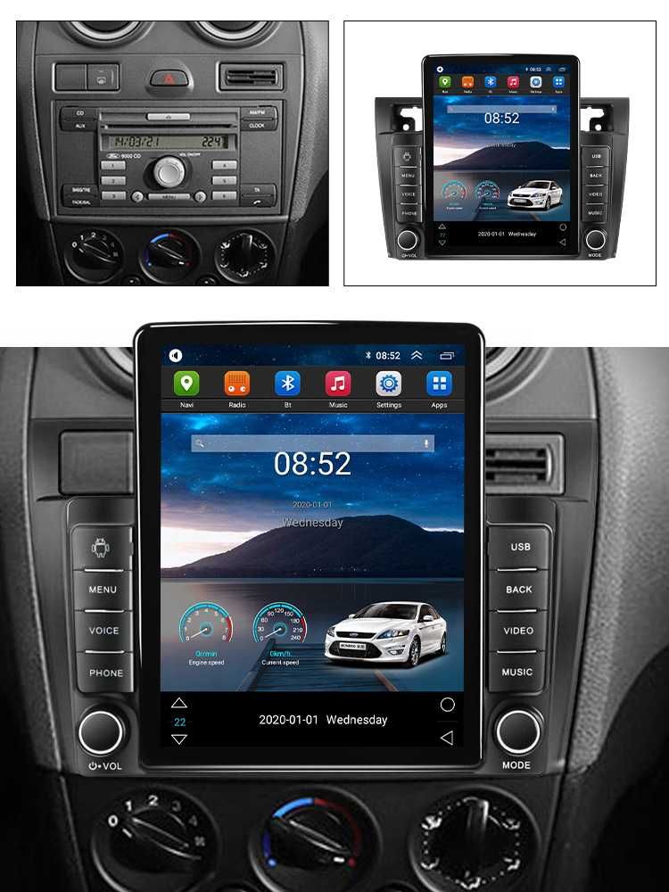 Navigatie Ford Fiesta Mk5 2002-2008,Tesla, Android, 2+32GB ROM, 10"