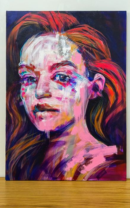 Картина, портрет девушки. 60-40 см.