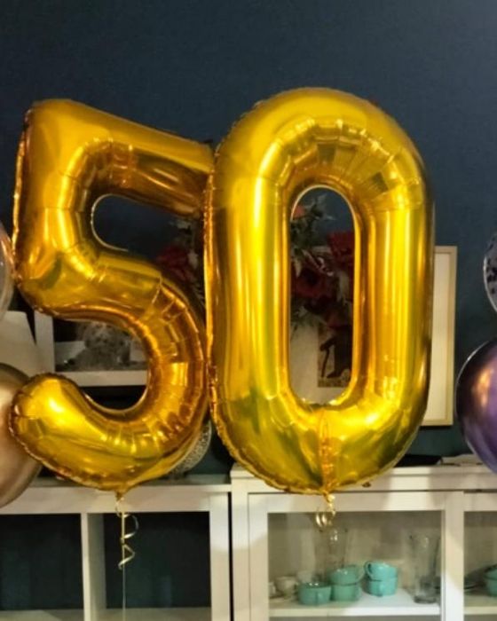 Гелевые шары ,цифры 5 и 0