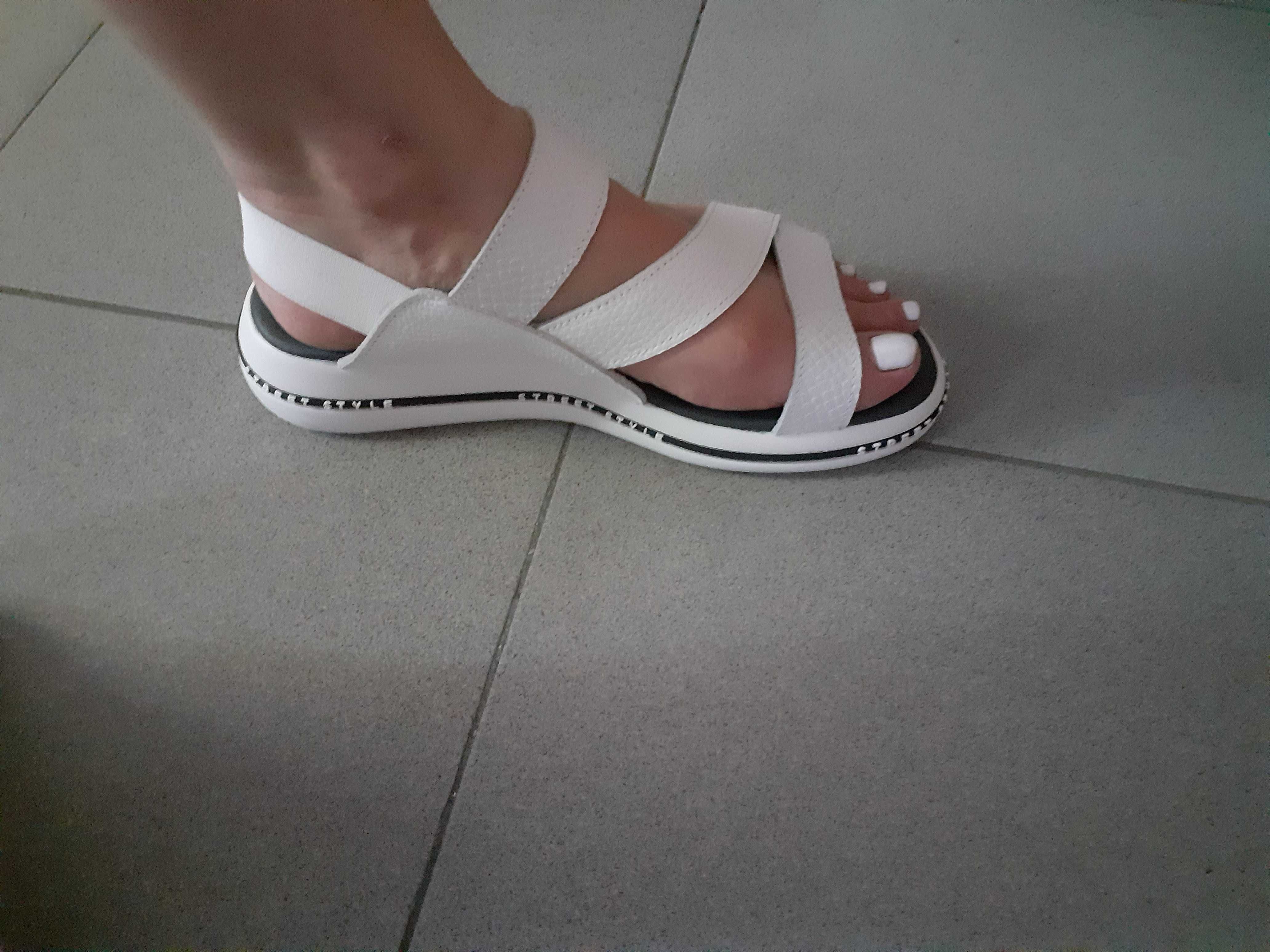 Нови дамски сандали от естествена кожа, дънкови кецове,38