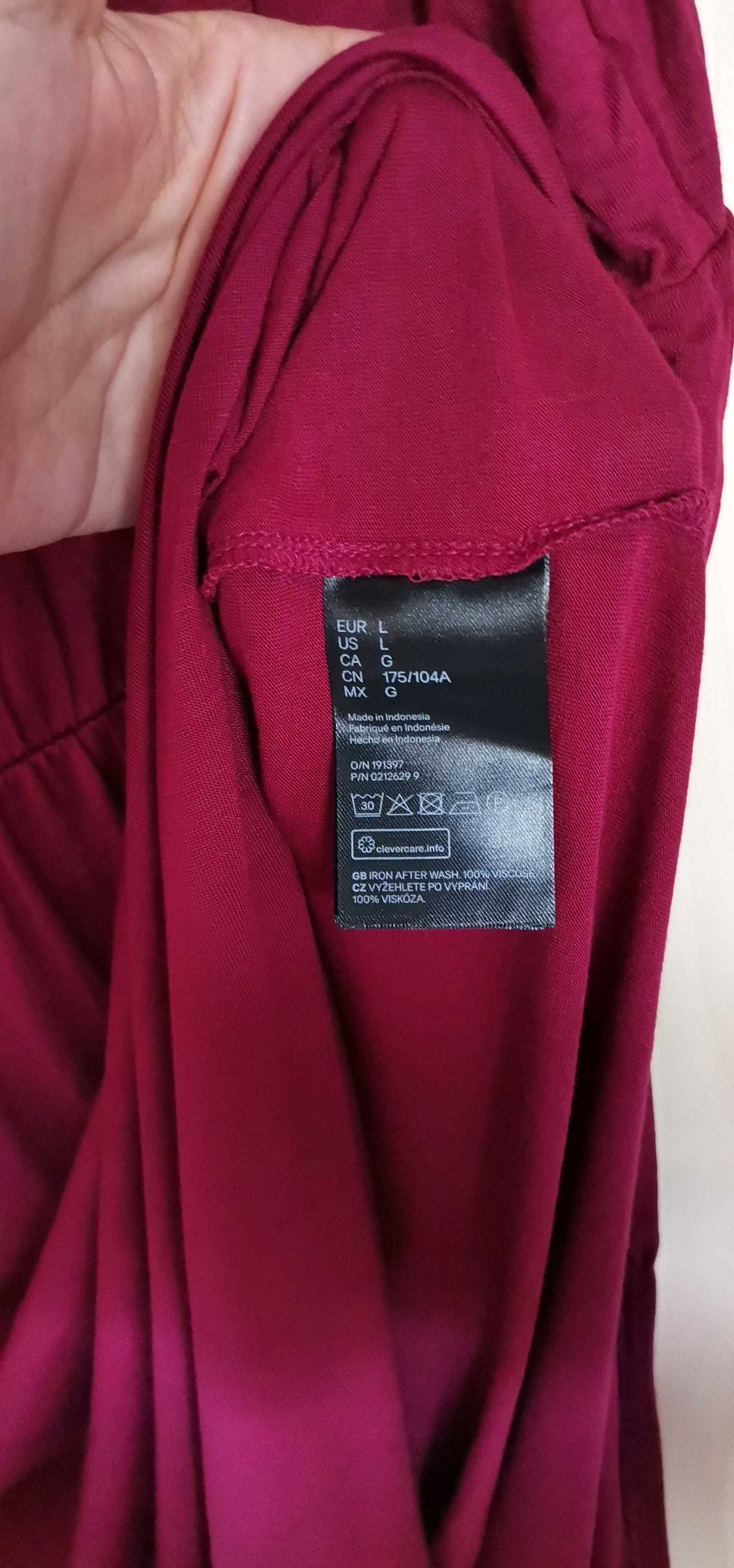 Rochie dama maxi H&M marimea L bretele subtiri Roșu-burgund NOUA