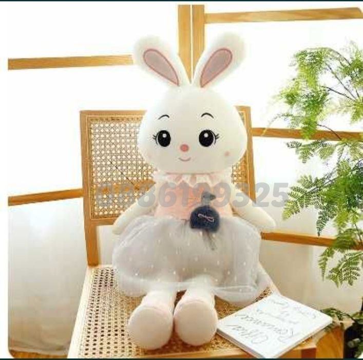 Плюшена играчка Зайче, 44см, Меко плюшено зайче