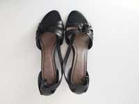 Черни дамски сандали от естествена кожа Marco Tozzi, размер 40