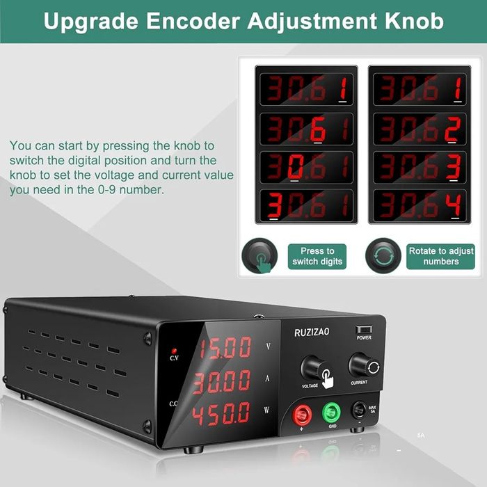 Sursa de Alimentare DC Laborator Ajustabila 15V 30A Dublu Display