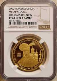 Moneda aur BNR 5000 lei, Unirea Mihai Viteazul, gradata NGC PF 67