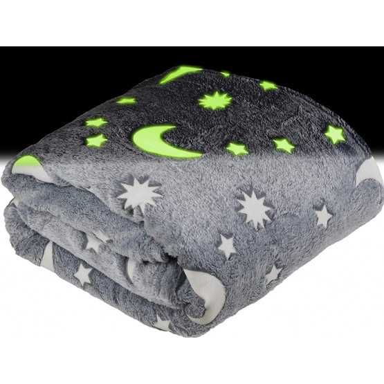 Ново !! Светещо в Тъмното Одеяло Magic Blanket Розово или Сиво