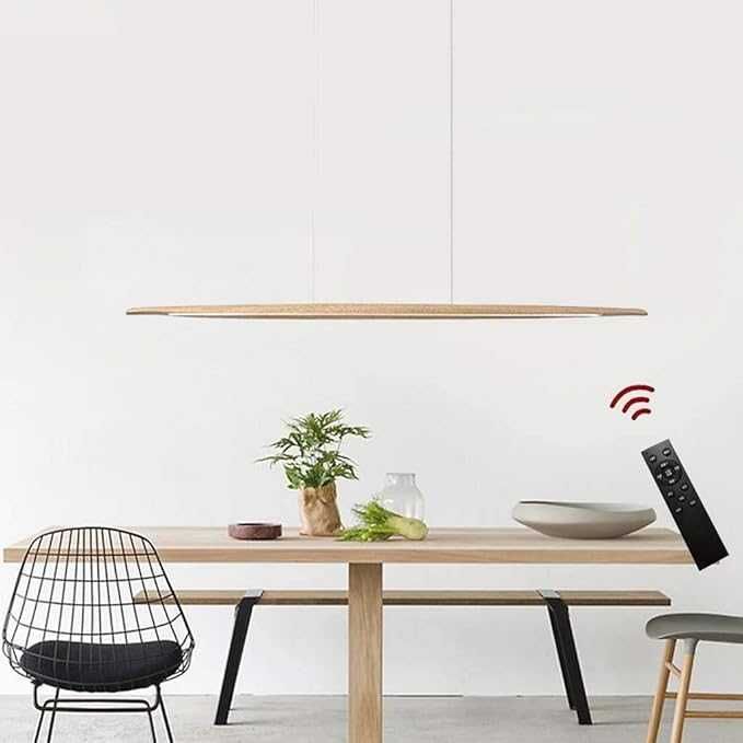 ЛЕД LED полилей Дървена димируема трапезна Таванна лампа  Дистанционно