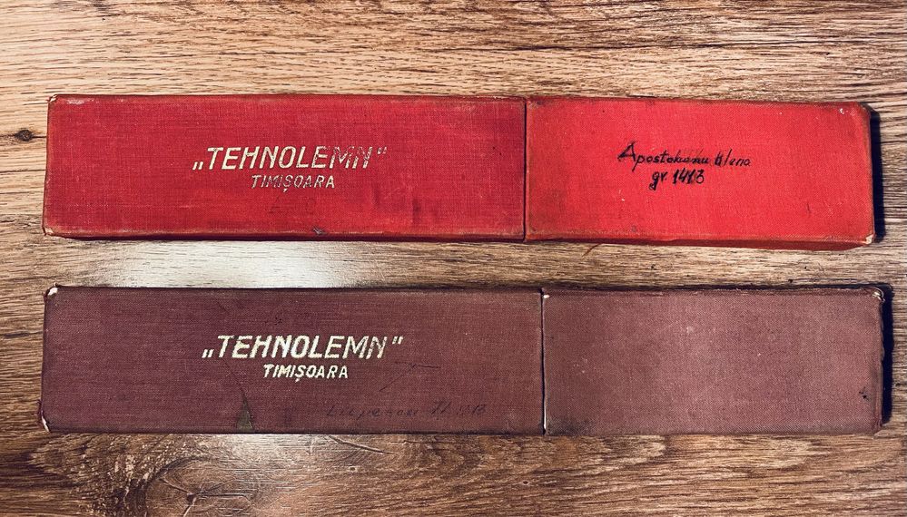 Set rigle rigla matematice anii 70 Tehnolemn Timisoara cutie originala