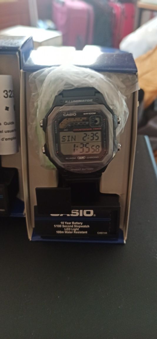 Casio WS1600H-1AV resin black illuminator 10лет гарантия на батарейку