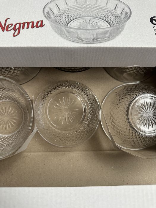 Set 6 boluri din sticla el Negma ,Transparent , 11CM