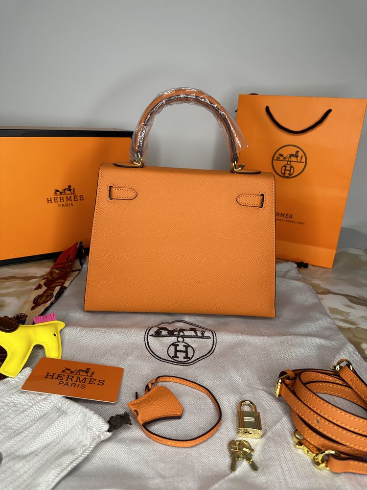 Geanta de lux HERMES Kelly 25 cm piele naturala 100% cadou(27