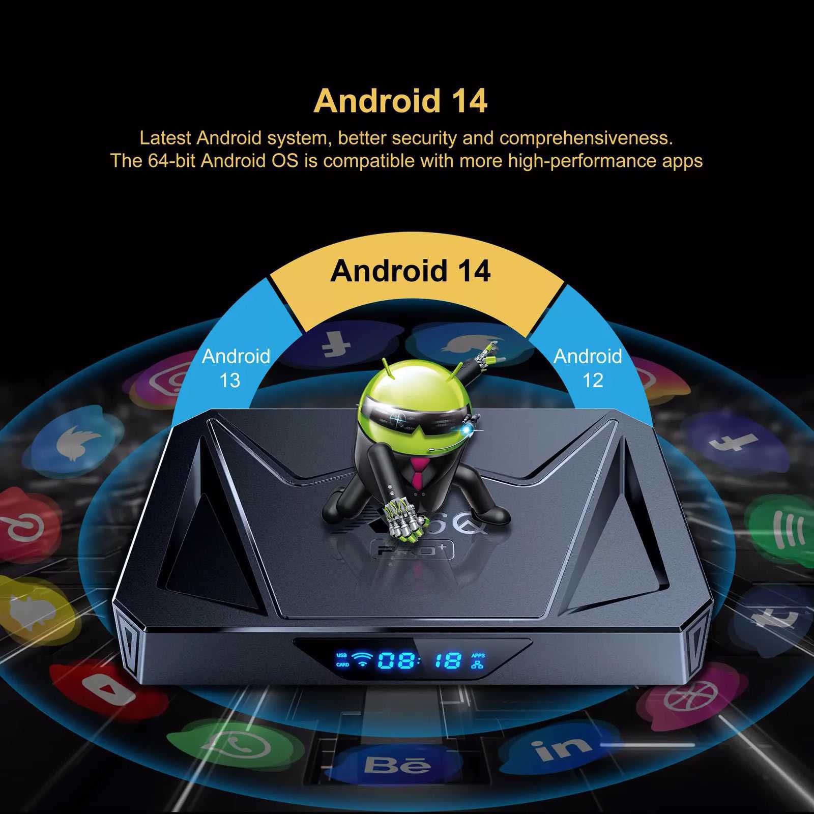 TV Box X96Q PRO PLUS Android 14, Gigabit Lan, Allwinner H728, WiFi 6