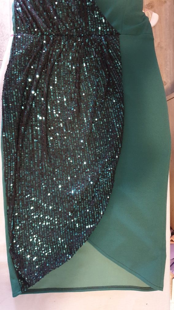 Rochie verde mini cu paiete XS