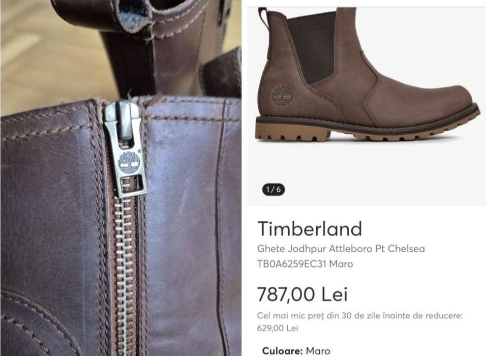 Ghete Chelsea Timberland, Jodhpur - Piele Full Grain - 39,5 (26,5 cm)