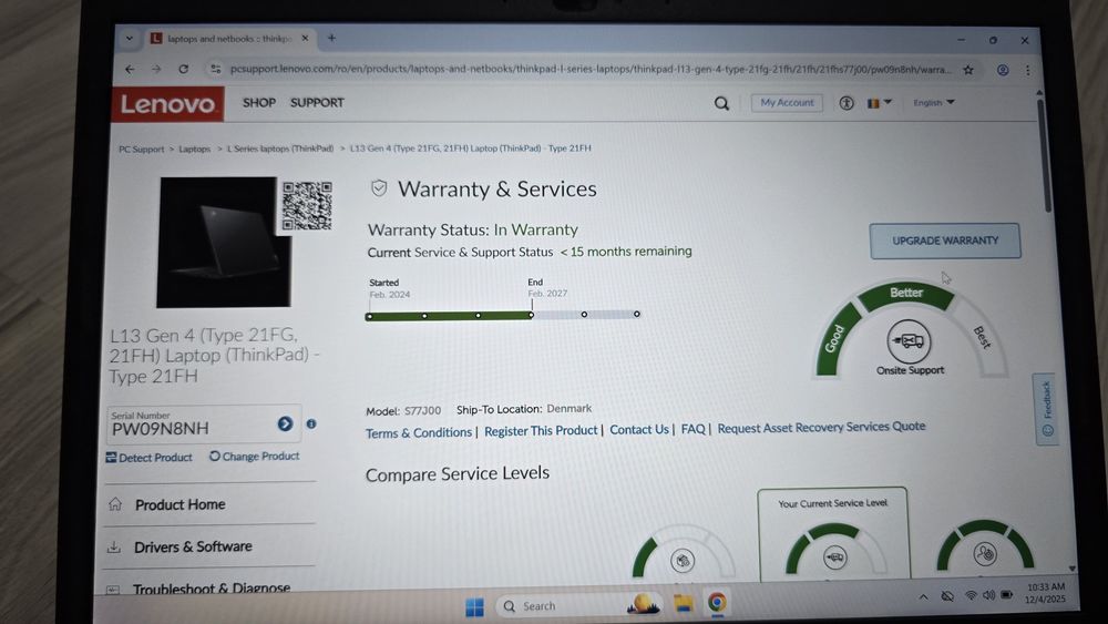 Laptop lenovo i7 gen13, 32Gb ddr5, ssd 1Tb, 13.3Fhd+, thinkpad L13gen4
