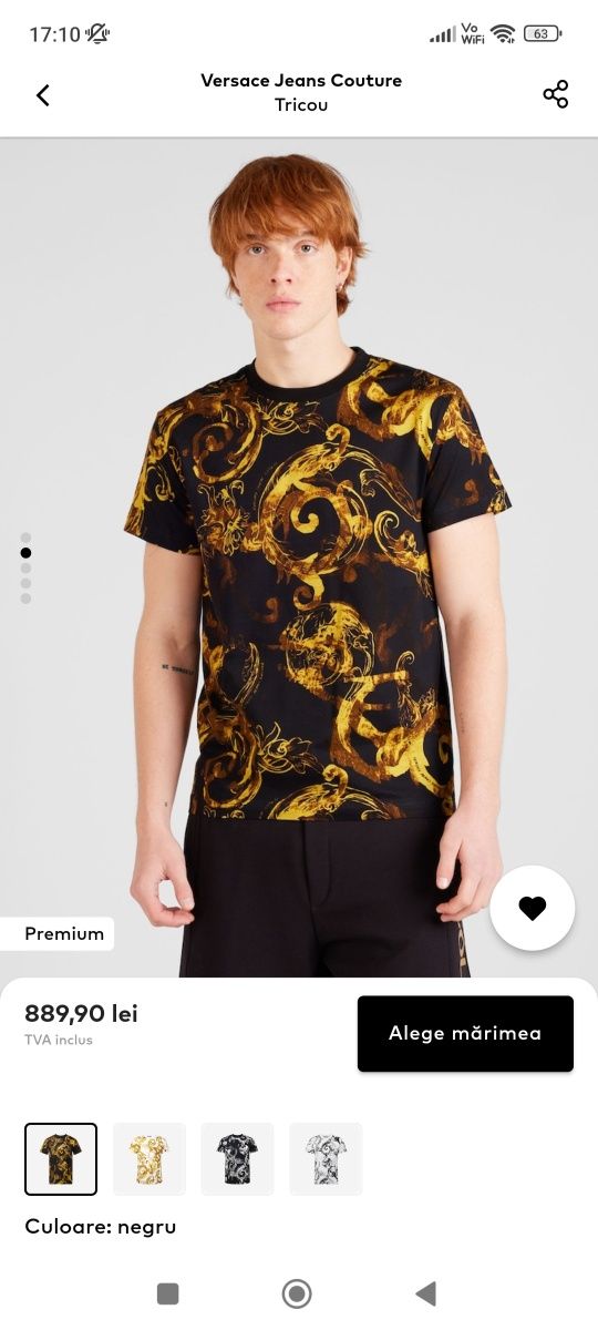 Ofertaa Tricou original VERSACE colectia noua M,L,XL negru si alb