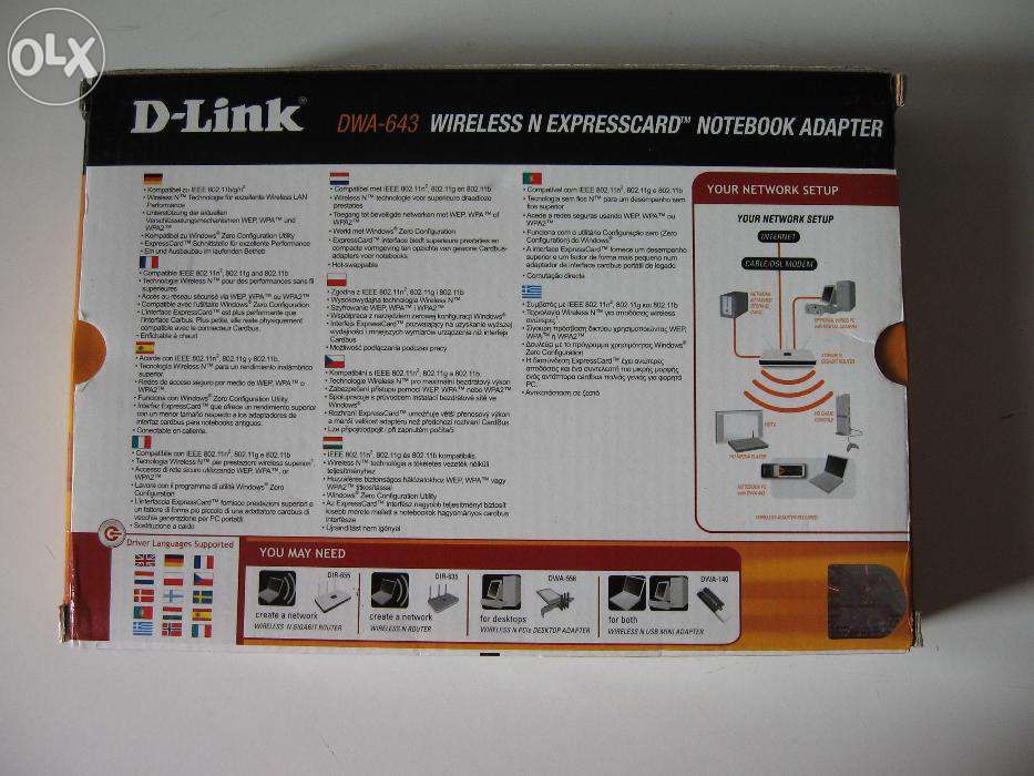 Adaptor Wireless N D-Link DWA-643 ExpressCard, nou