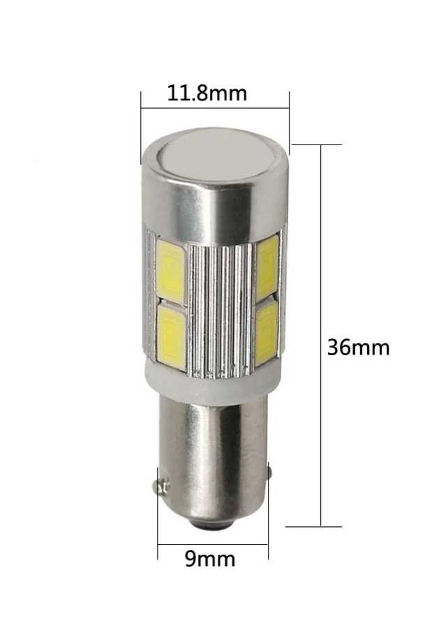 2 X becuri LED T11 / T4W, 12V, lumina alba, pozitii, numar etc.