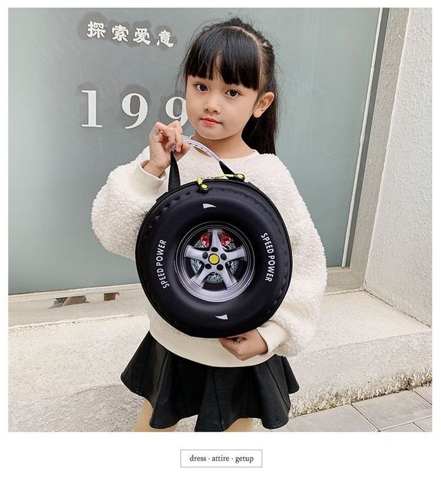 Детский рюкзак в форме колеса твердый корпус вместительный