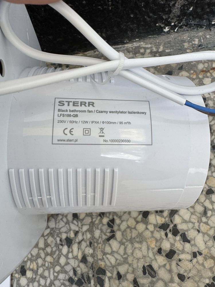 Вентилатор за Баня - STERR LFS100-QB, 100мм (4"), 95m3/h, Тих, Черен!