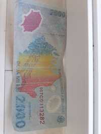 Bancnota 2000 lei eclipsa de soare 1999