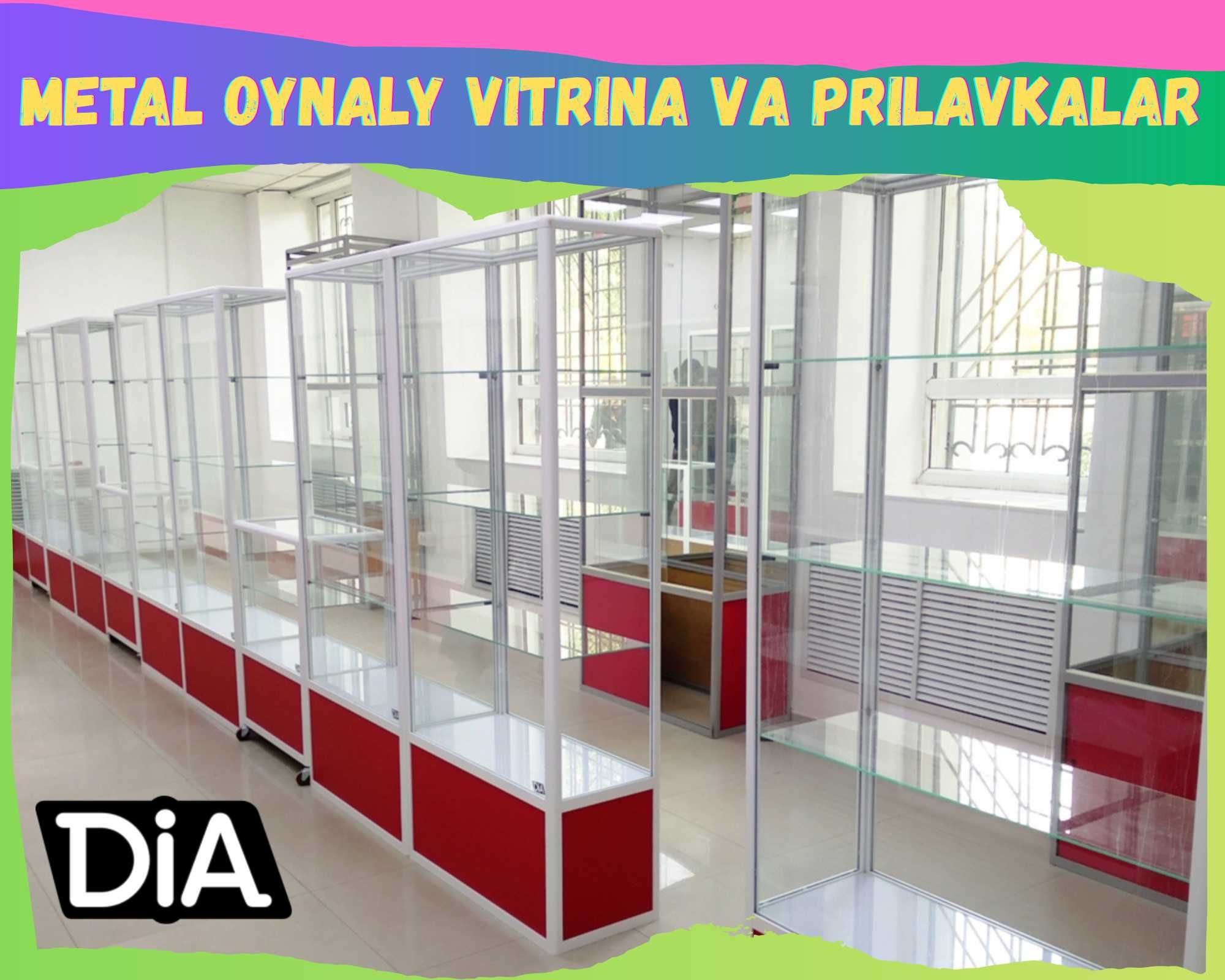 Прилавок витрина, стеклянная, metal oynaly vitrina va prilavkalar