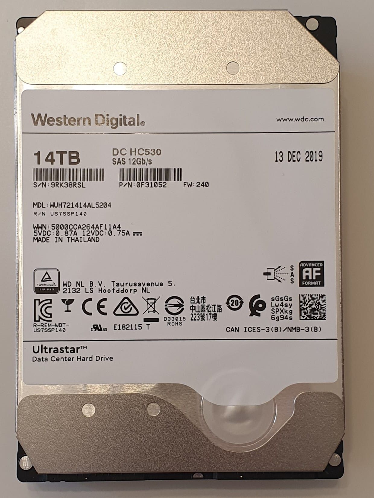 HDD NOU  Western Digital HGST, 14 TB, 3.5", 7200 rpm, SAS, 512 MB