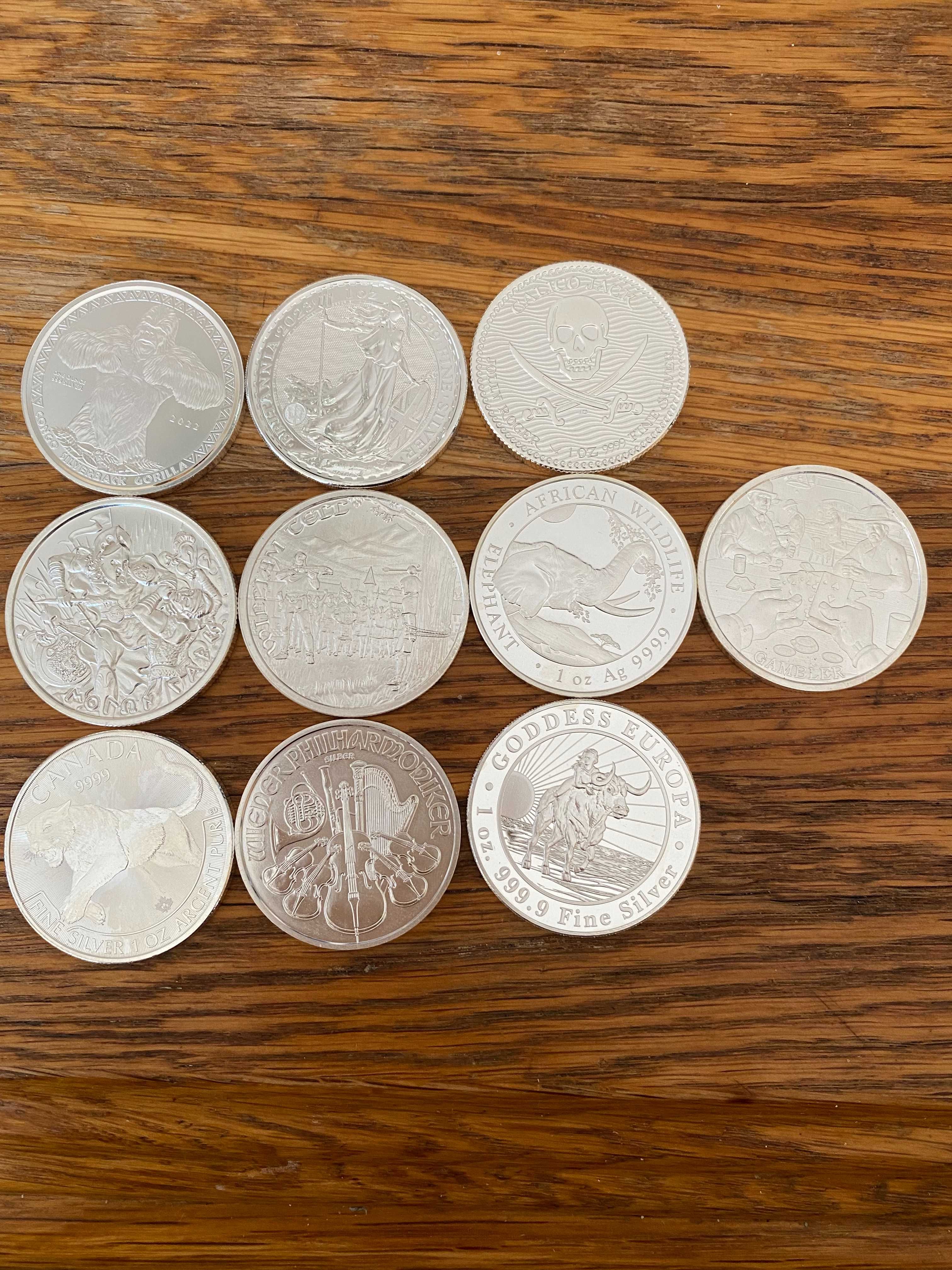 сребарни монети, 1 унция, 999-9999 чисто сребро, 75 лева