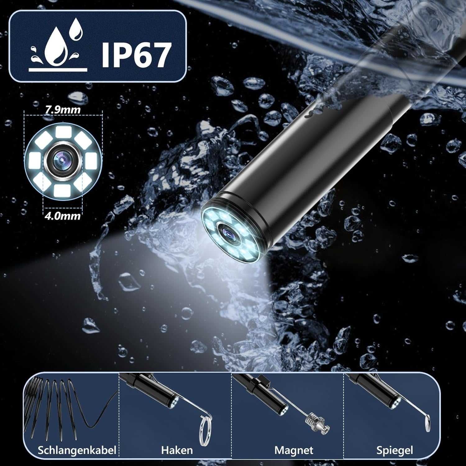 ПРОМО 2г Гаранция Нова Ендоскопска Камера 1920 HD Android iOS IP67, 5m