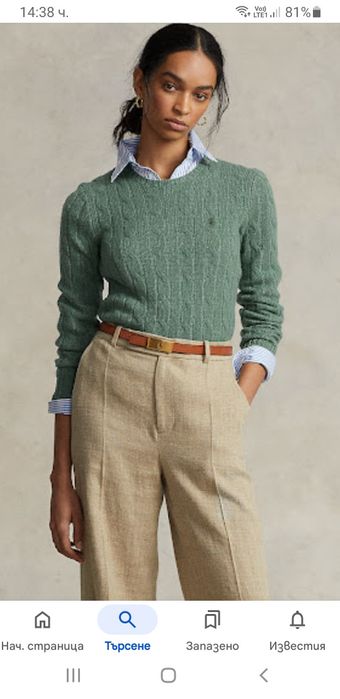 POLO Ralph Lauren Cable Pima Cotton / M НОВО! ОРИГИНАЛ! Дамски Пуловер