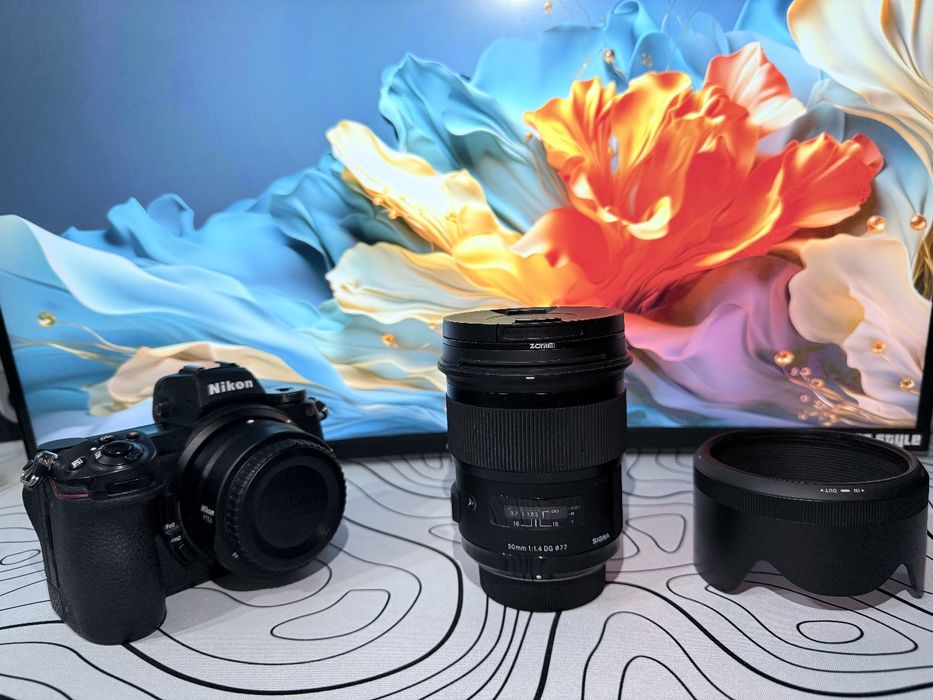 Объектив sigma(nikon f) art 50мм f1.4 + переходник FTZ II (mark 2)