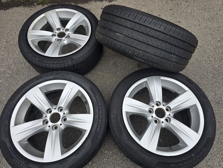 Jante Aliaj R18 BMW F10/F11 + Anvelope Vară 245/45R18 -7mm