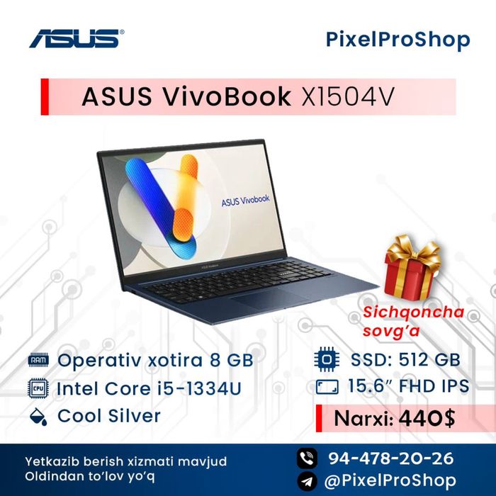 Asus Vivobook, Arzon Narxlarda yetkaizb beramiz.